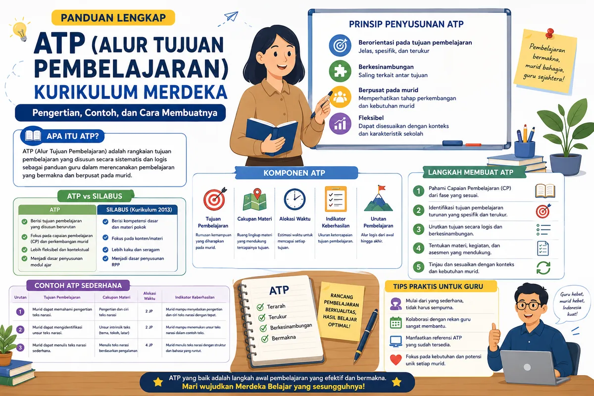 Contoh ATP (Alur Tujuan Pembelajaran) Kurikulum Merdeka + Cara Membuatnya