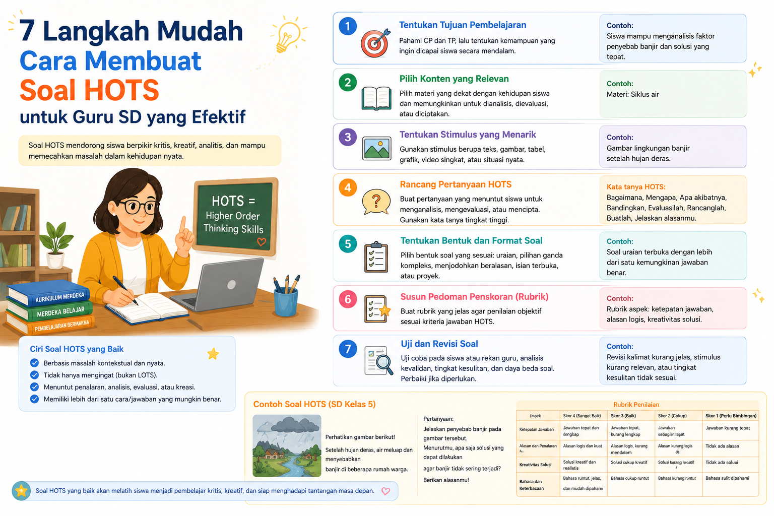7 Langkah Mudah Cara Membuat Soal HOTS untuk Guru SD yang Efektif