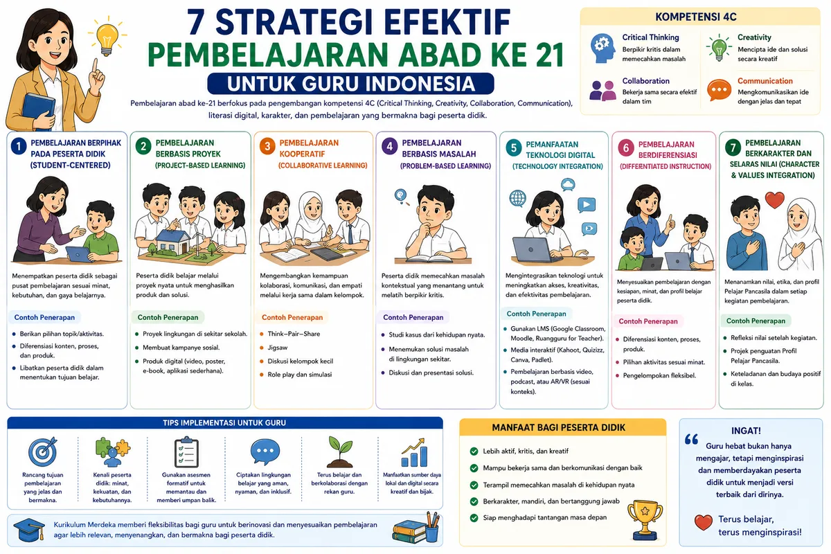 7 Strategi Efektif Pembelajaran Abad ke 21 untuk Guru Indonesia